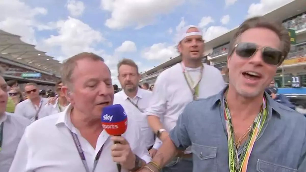 Brad Pitt becomes the latest celebrity to snub Martin Brundle during his F1 grid walk, it’s so awkward