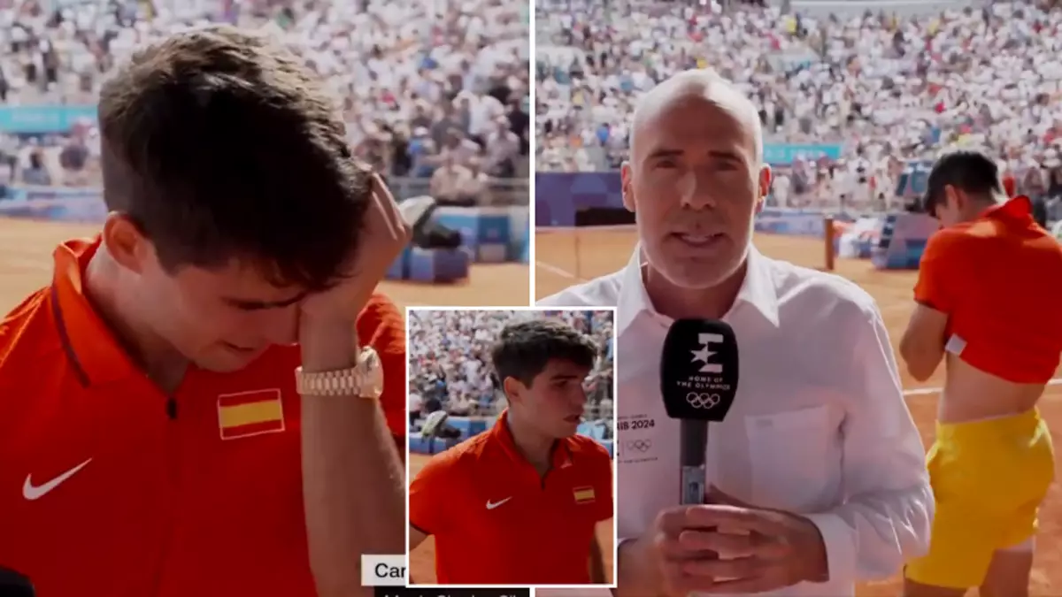 Carlos Alcaraz forced to stop interview as he breaks down in tears after Olympics final