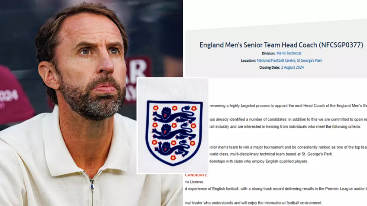 Fans left stunned after seeing the official job description for the England manager position posted online