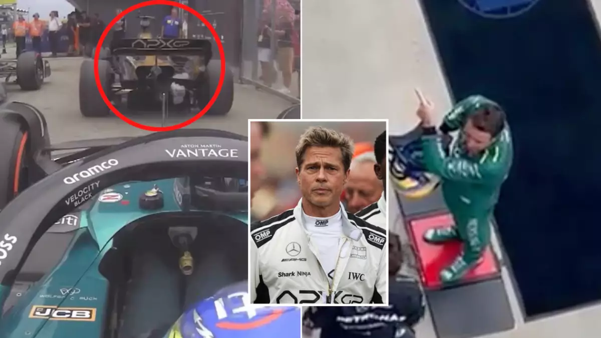 Footage emerges of Fernando Alonso being stuck behind Brad Pitt’s ‘fake F1 car’ during qualifying