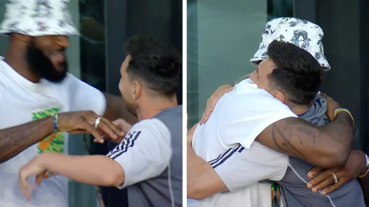 Lionel Messi and LeBron James embrace ahead of Argentine’s Inter Miami debut