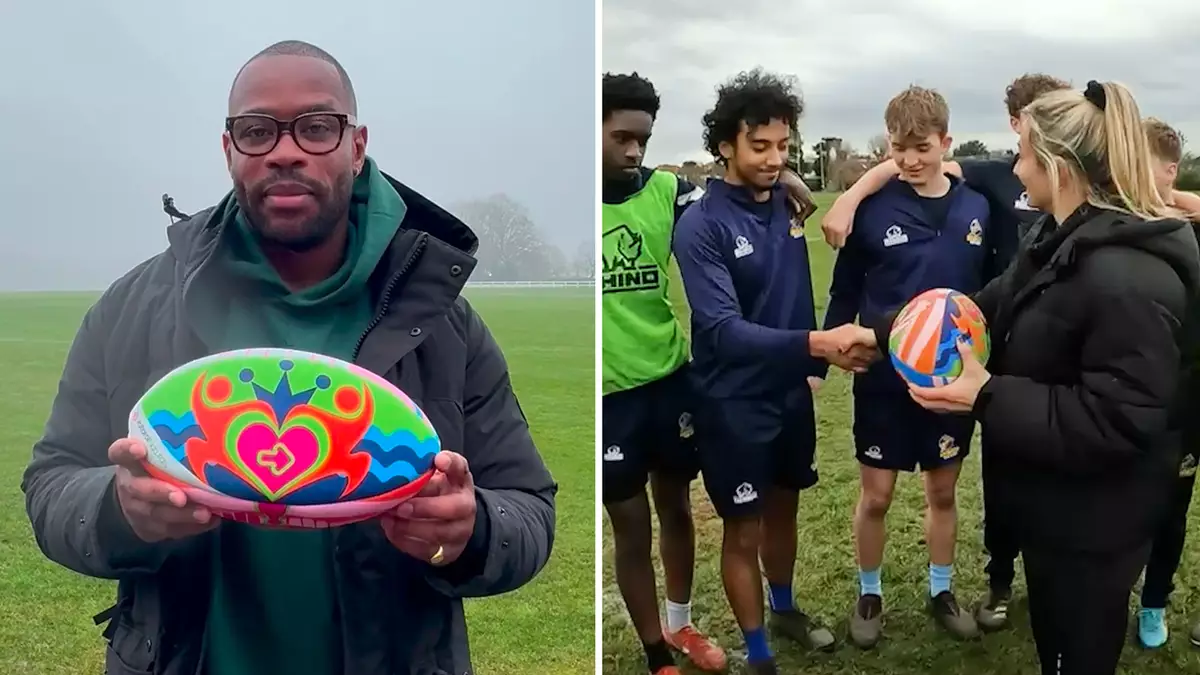 Rugby legends surprise clubs by giving them special Unity ball