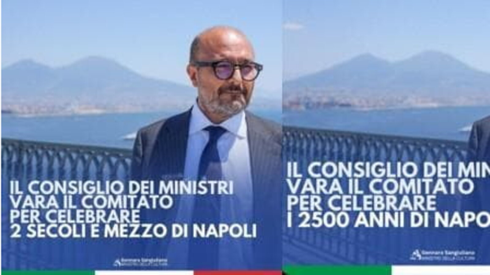 Sangiuliano: “Celebriamo i 2 secoli e mezzo di Napoli”, ma in realtà sono 2500 anni. E si dimette il social m…