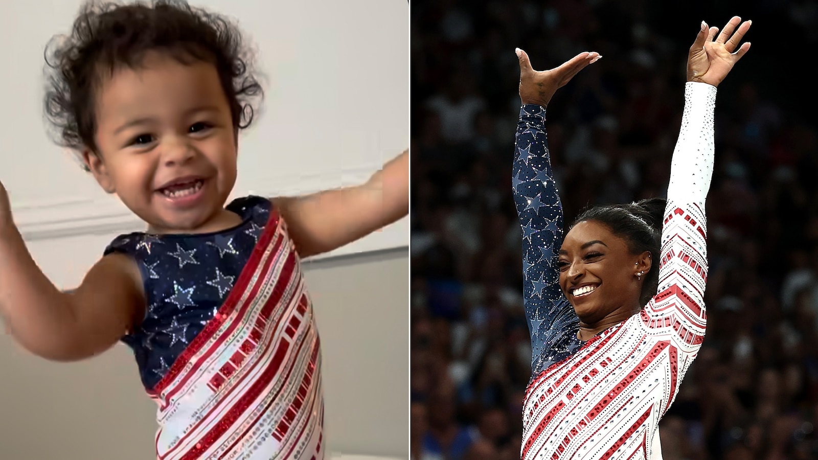 Simone Biles’ niece matches her in mini Olympic leotard: See photos