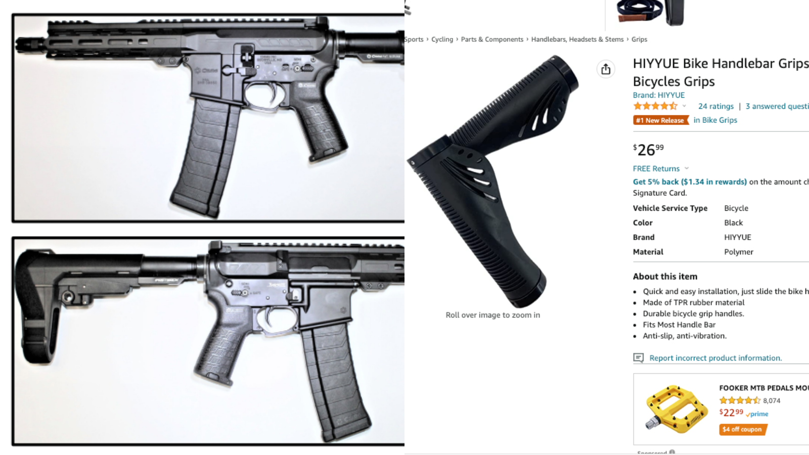 Amazon Sellers Disguised Banned Gun Parts as Bike Handlebars