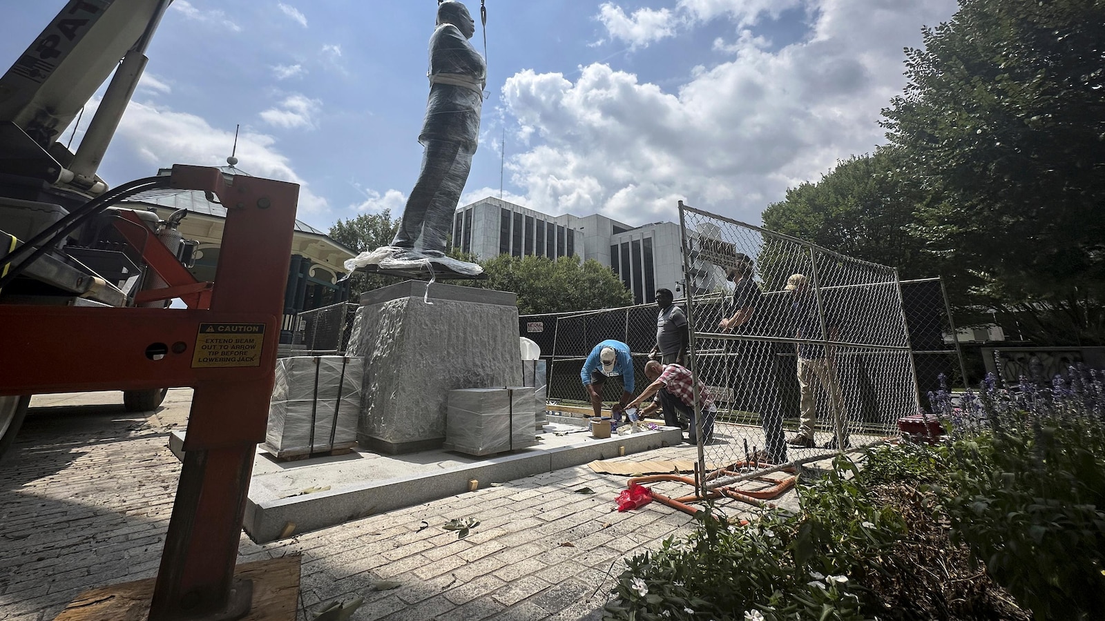 Bronze statue of John Lewis replaces more than 100-year-old Confederate monument