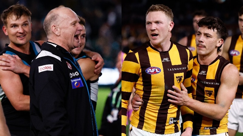 Ken Hinkley apologises for post-match sledge aimed at Jack Ginnivan after tense finals win as James Sicily and Hawthorn greats fume