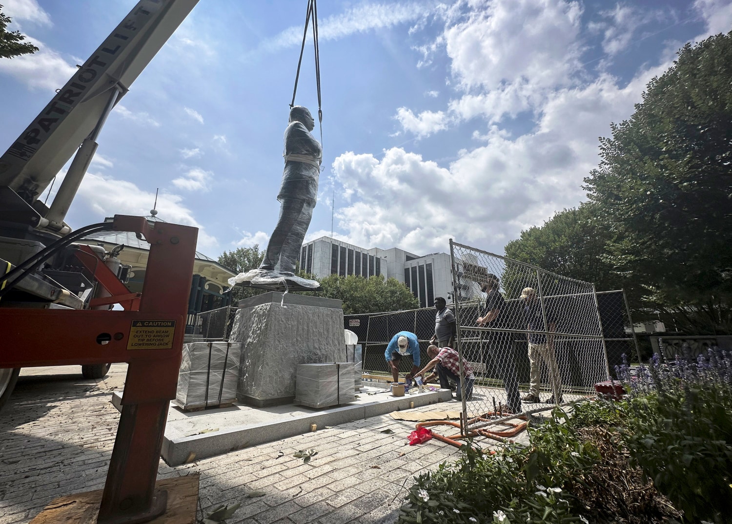 Statue of John Lewis replaces more than 100-year-old Confederate monument